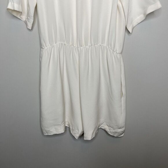 DEREK LAM Tuta Romper Women 4 Ivory Button Front NEW 100% Silk - Picture 12 of 15